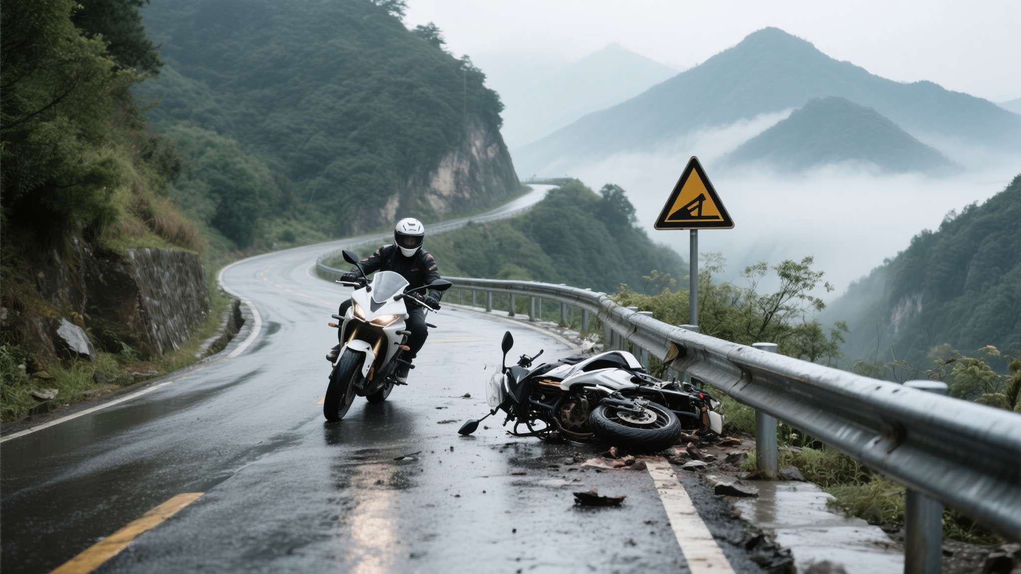 秦岭引水隧道 秦岭作为中国南北地理分界线,其沿线公路以险峻著称。分水岭路段海拔较高,常年受雾气